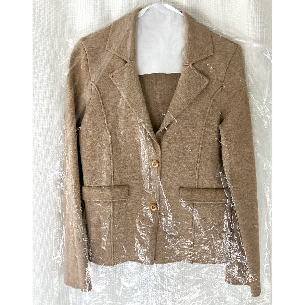 Anthropologie Knit Sweater Blazer, Small, Beige - Picture 5 of 6
